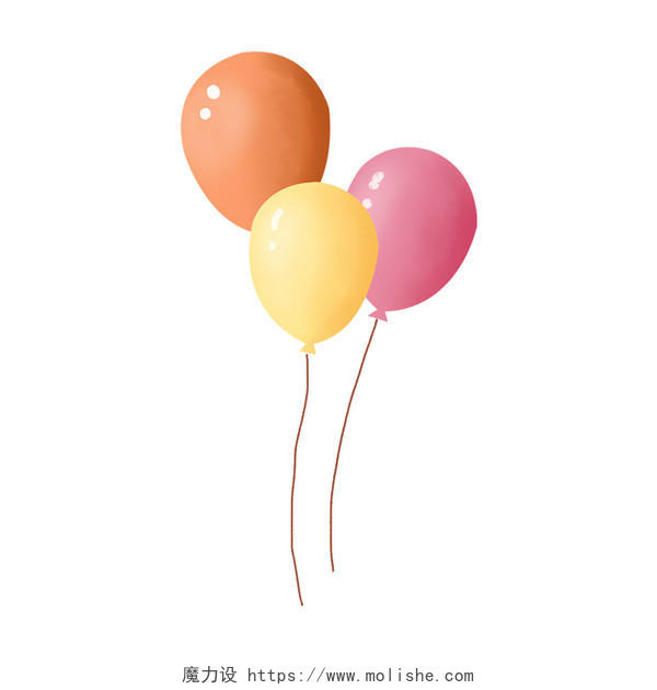 卡通手绘气球元素彩色气球PNG素材